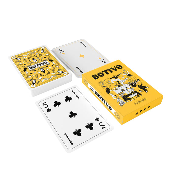 Botivo illustrated playing cards and yellow card box
