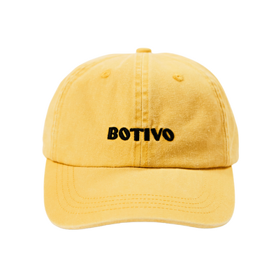 Yellow Botivo cap with embroidered black logo