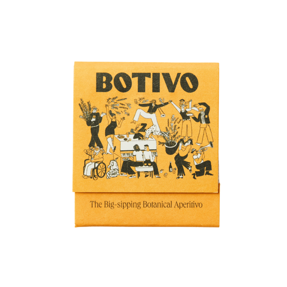 Botivo illustrated orange matchbook, the big-sipping botanical aperitivo