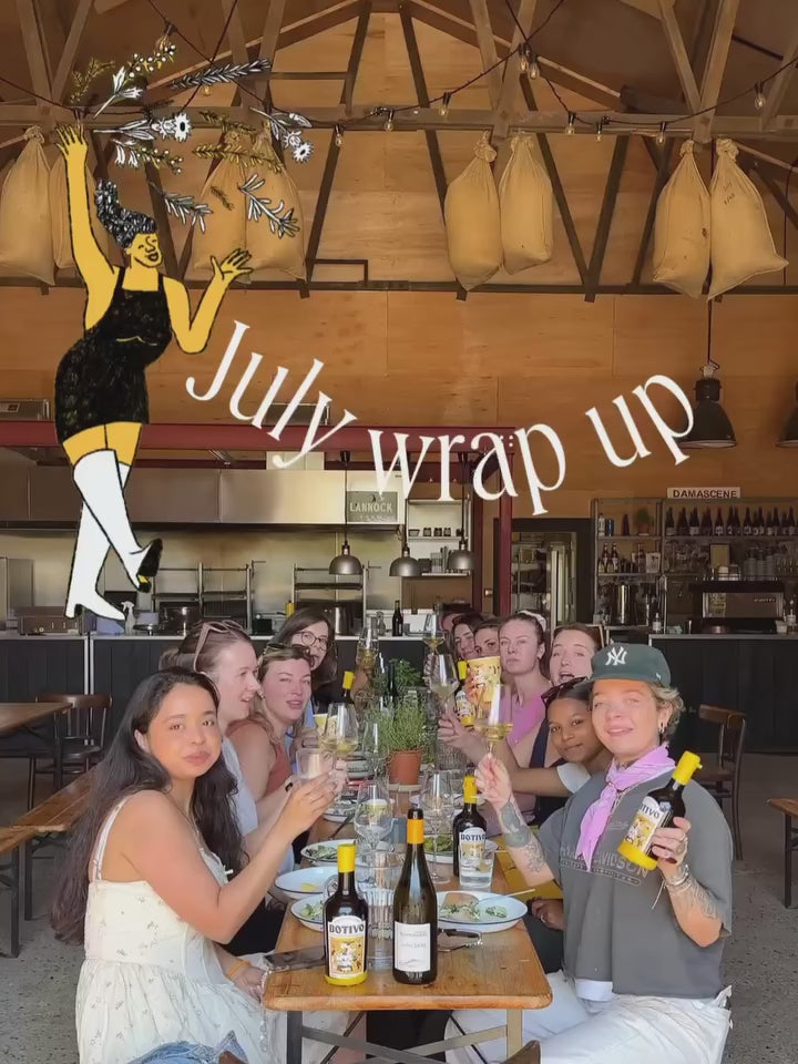  Video of friends raising glasses of Botivo at a long restaurant table, Botivo July wrap up 
